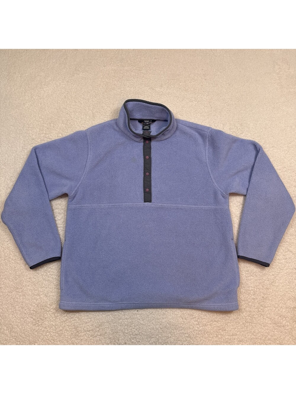 LL Bean Polartec Fleece Quarter Snap Women's Size Small Purple Lavender